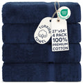 Chakir Turkish Linens | Hotel & Spa Quality 100% Cotton Premium Turkish Towels | Soft & Absorbent 4-Piece Bath Towels, Navy