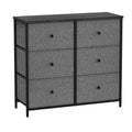SONGMICS 6-Drawer Fabric Dresser | Metal Frame Storage Unit - Grey/Black