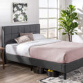 Zinus Lottie Upholstered Double Bed Frame | Grey Tufted Headboard