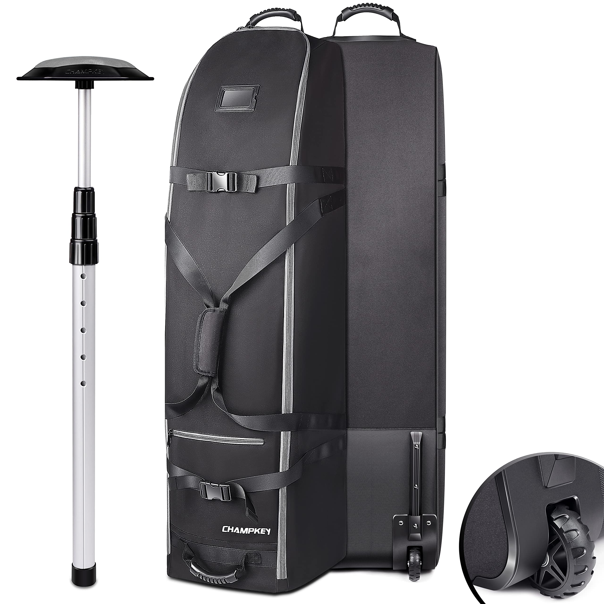 CHAMPKEY Soft-Padded Golf Travel Bag | 1200D Oxford Fabric – Grey