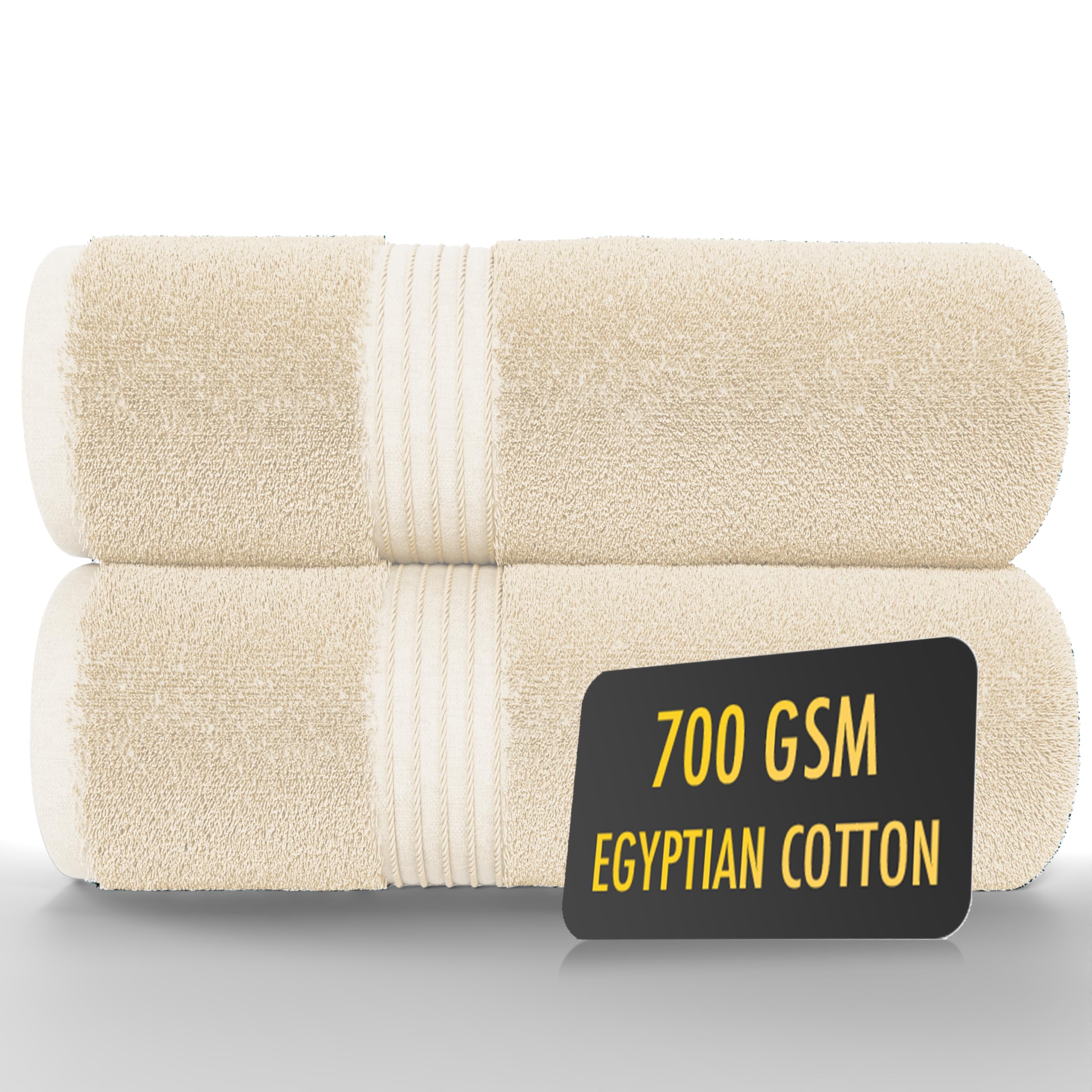 ALSAP Egyptian Cotton Bath Towels - 700 GSM Super Absorbent Set of 2