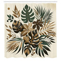 Abakuhaus Exotic Retro Leaves Shower Curtain – Waterproof Turkish Fabric