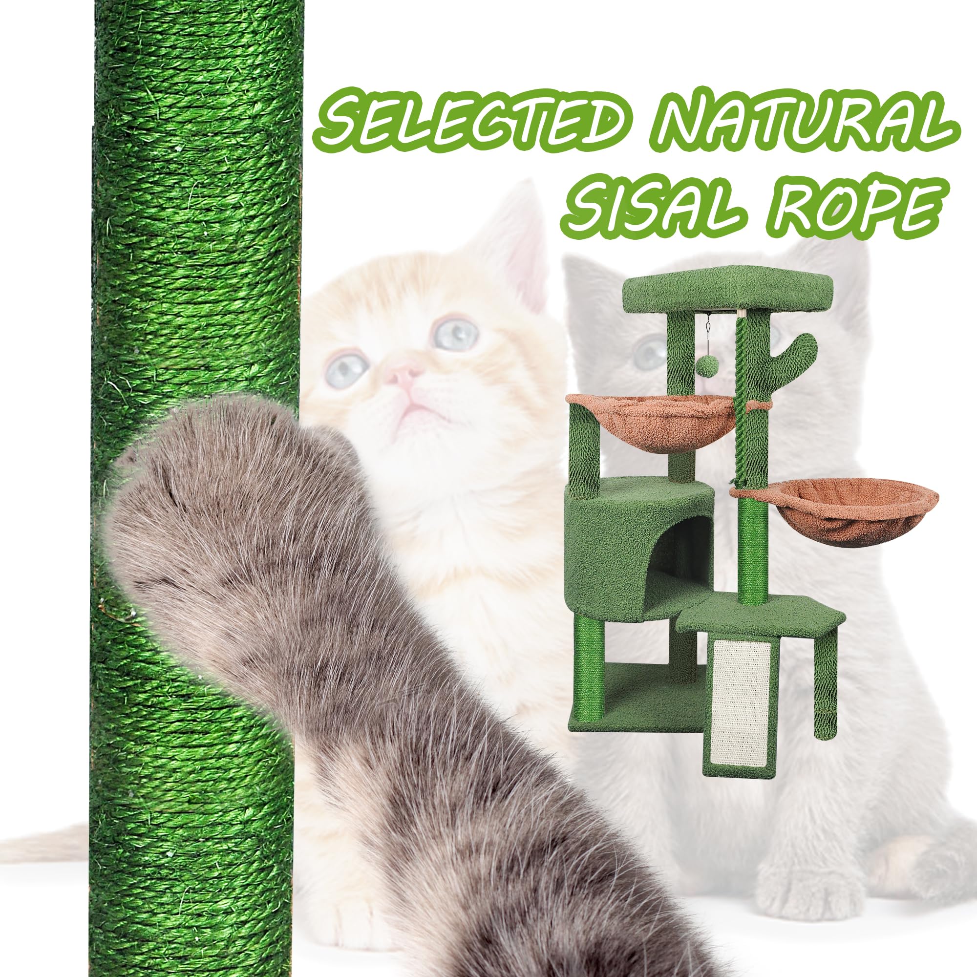 TWDEPART 95cm Cat Tree – Multi-Level Activity Centre with Condo & Hammocks