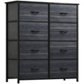 YITAHOME 8-Drawer Fabric Dresser | Metal Frame Storage Chest, Charcoal