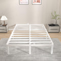 KVLKBV Double Metal Bed Frame 135x190cm | White Storage Bed Frame