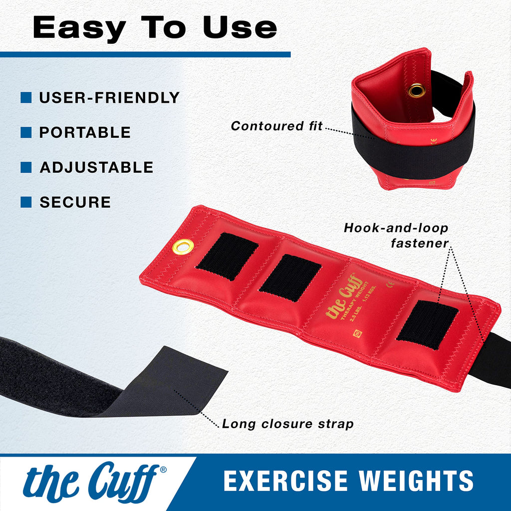 CanDo Weight Cuff – 3.4 kg Orange Wrist and Ankle Weights – 10-0212