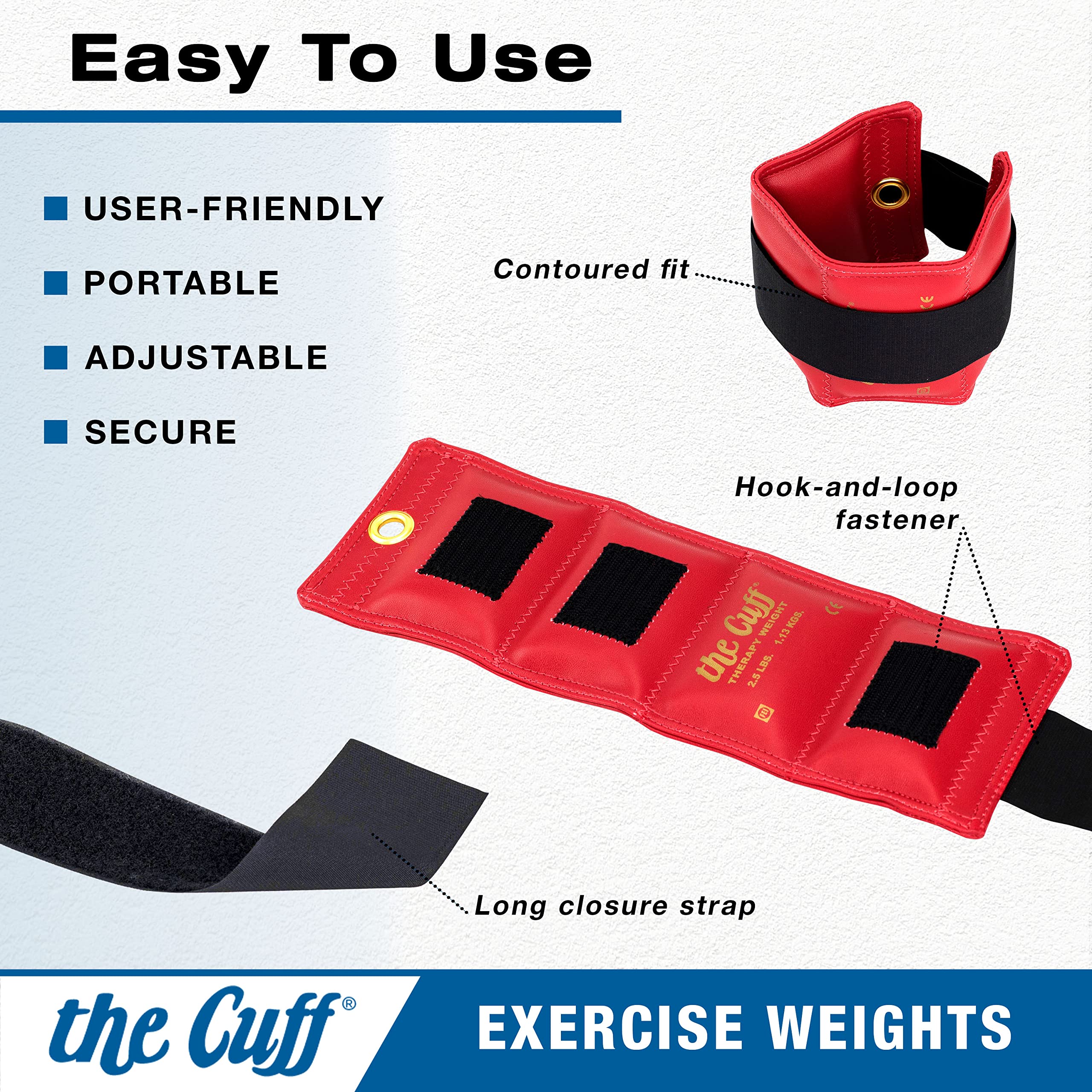 CanDo Weight Cuff – 3.4 kg Orange Wrist and Ankle Weights – 10-0212