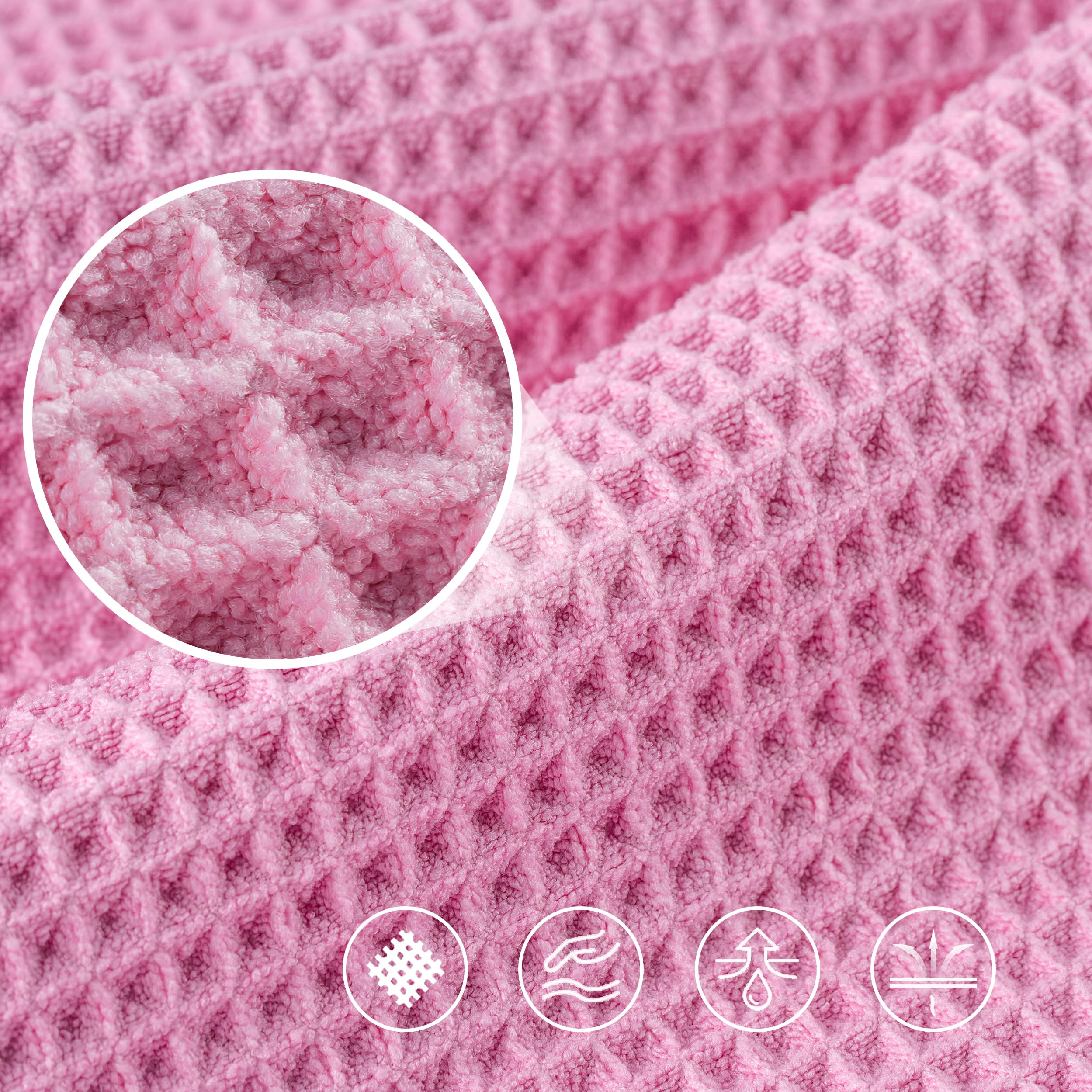 Polyte Microfibre Bath Towels | Oversize Waffle Weave Quick Dry | 4 Pack