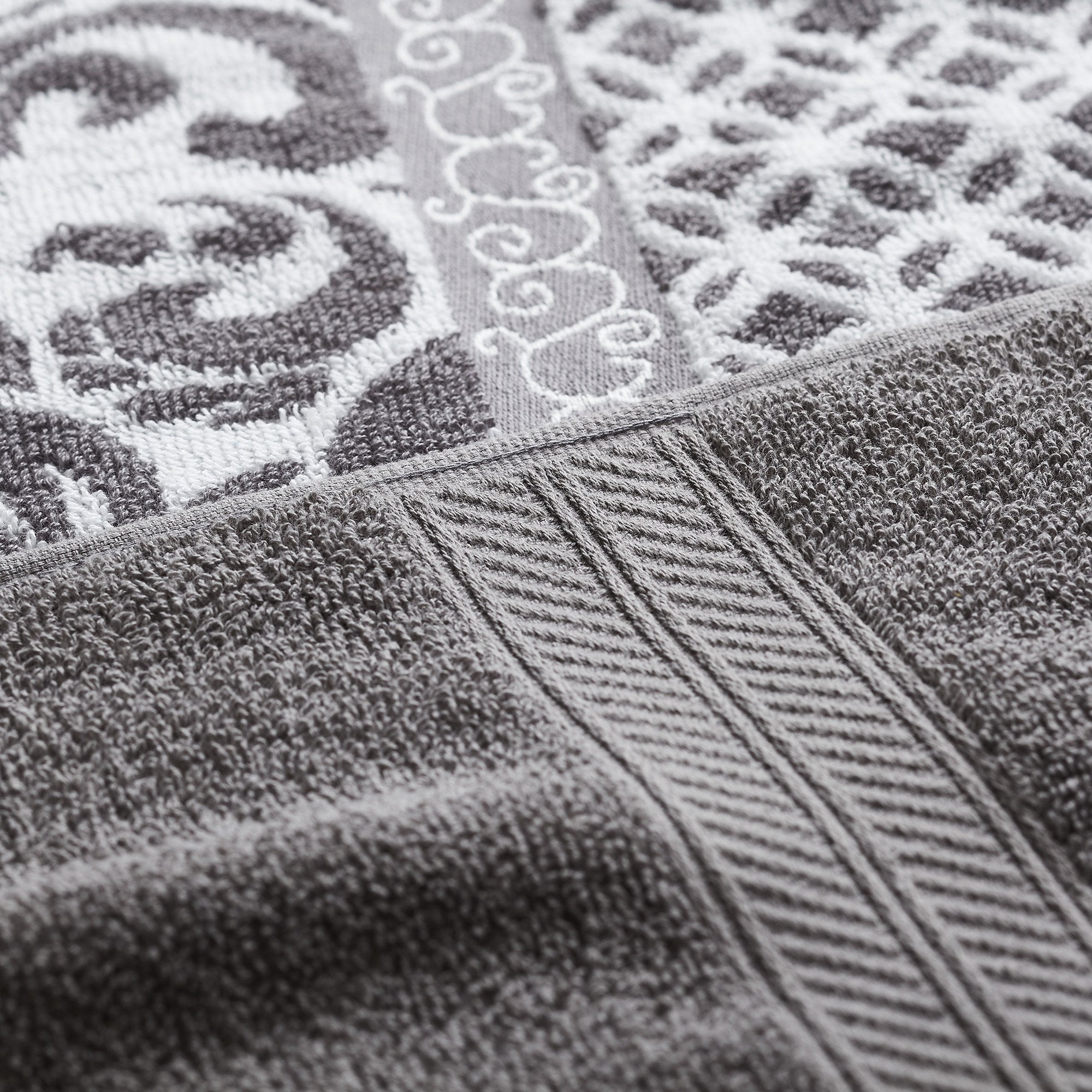 Modern Threads 6-Piece Jacquard Cotton Towel Set – Trefoil Filigree