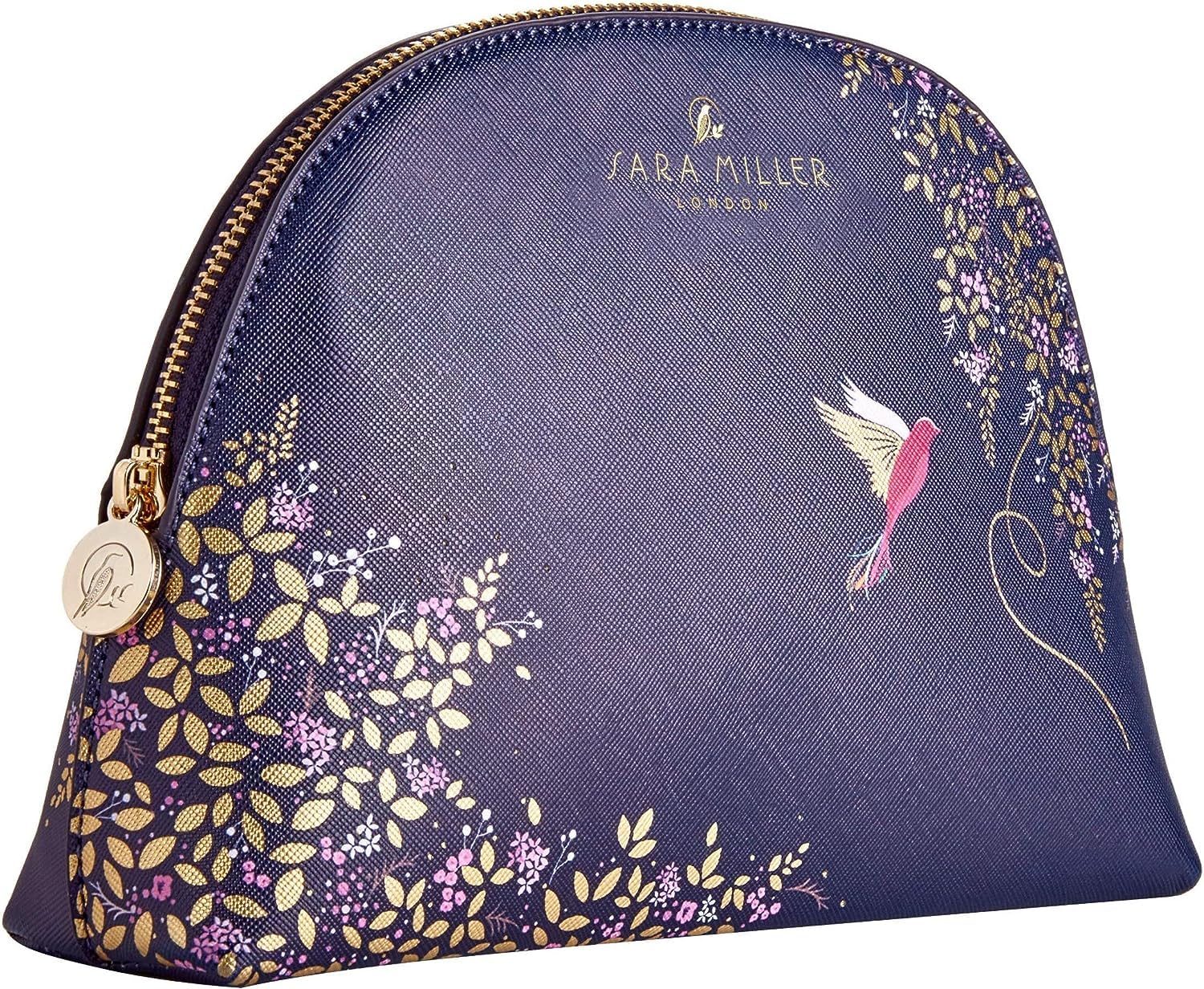 Sara Miller Midnight Blue Floral Cosmetic Bag | Vegan Toiletry Organiser