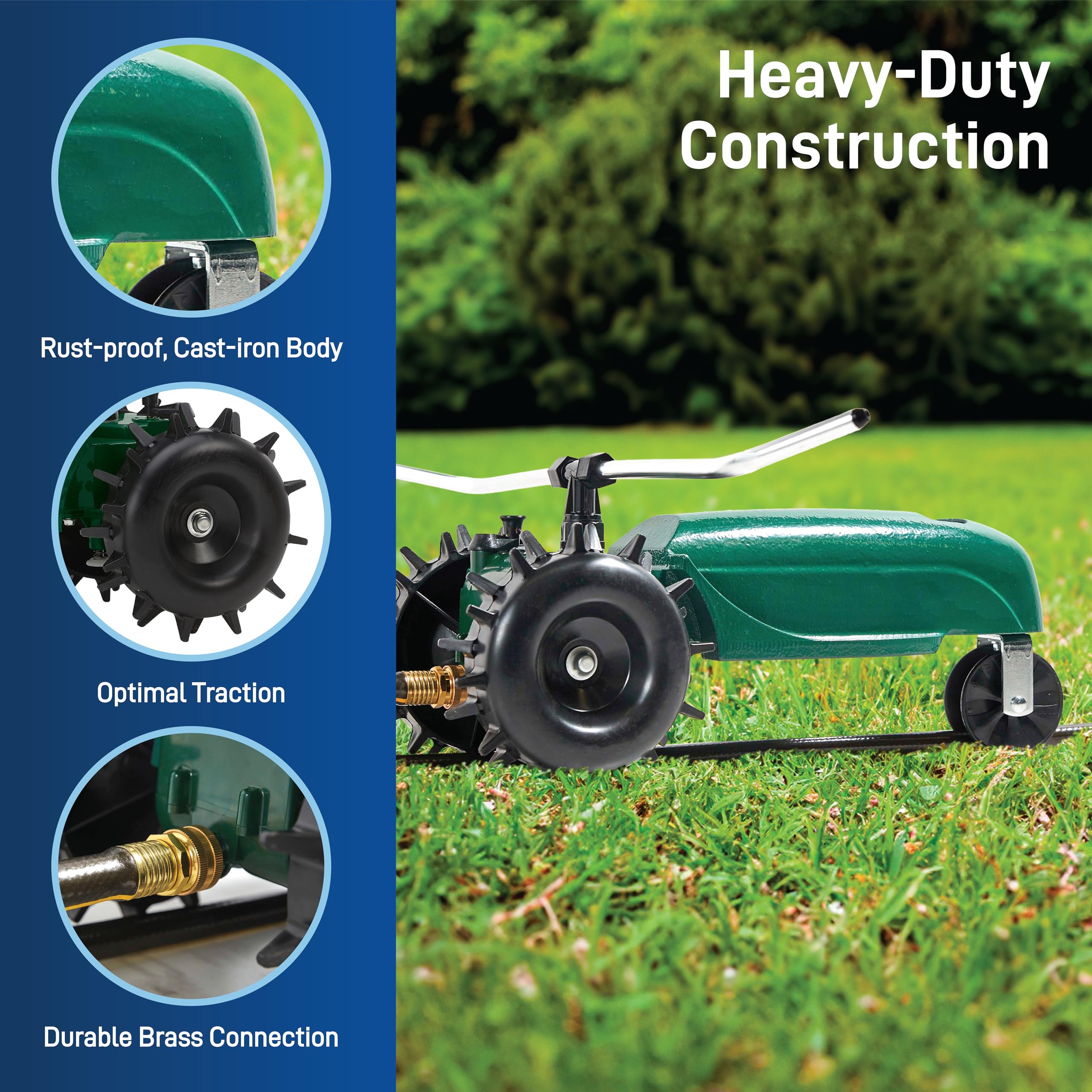 Orbit 58322 Traveling Sprinkler – Automatic Lawn Irrigation, Green