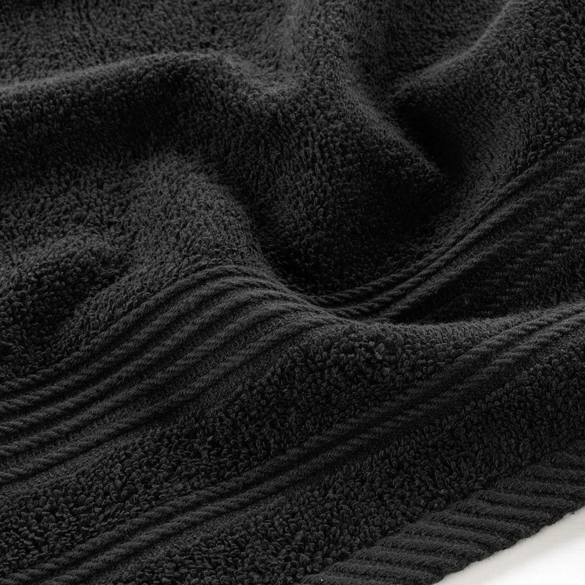 Douceur d'Intérieur, Tendresse Guest Towel 30 x 50 cm Black Sponge Plain