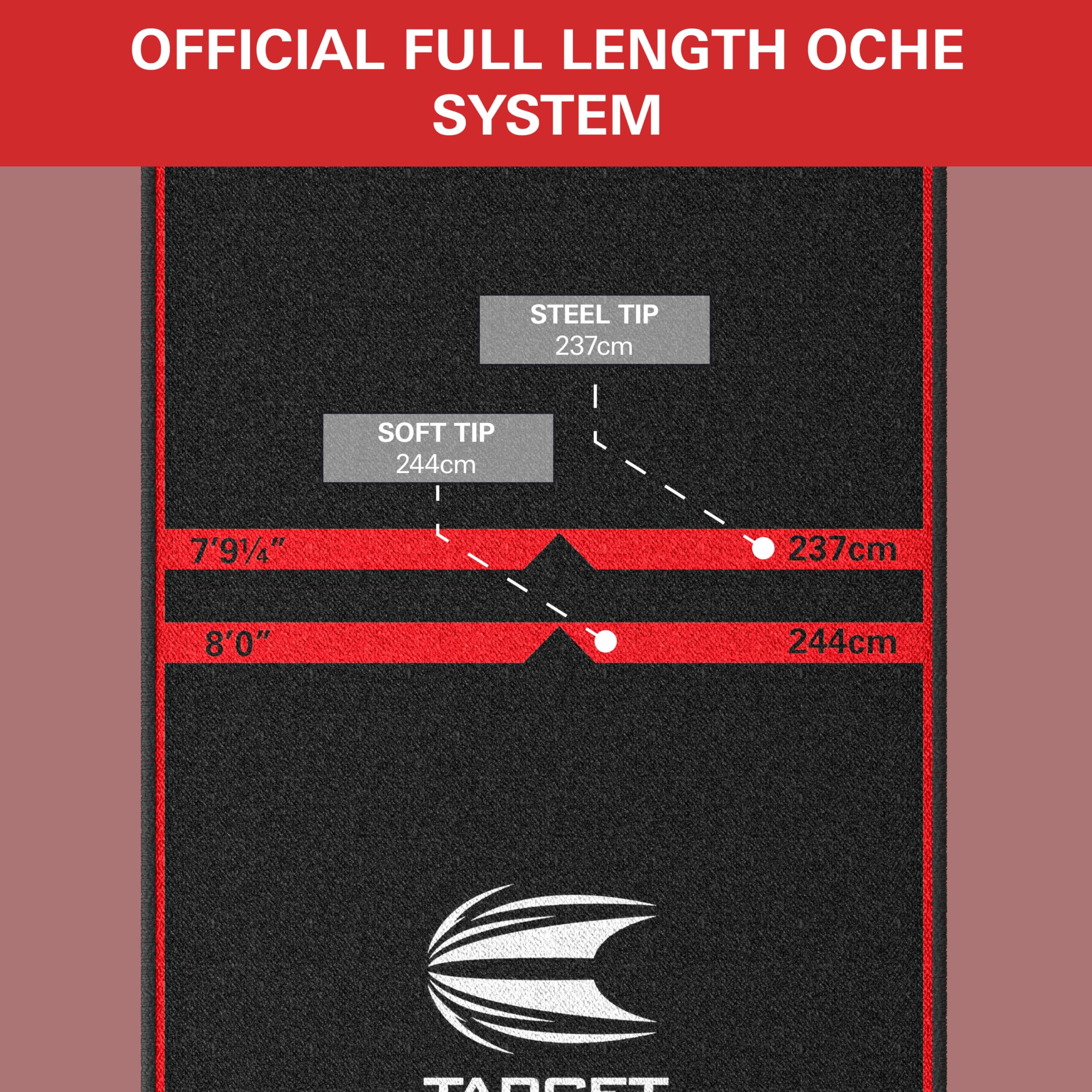 Target Darts World Champion Oche Mat - Non-Slip Carpet for Steel & Soft Tip