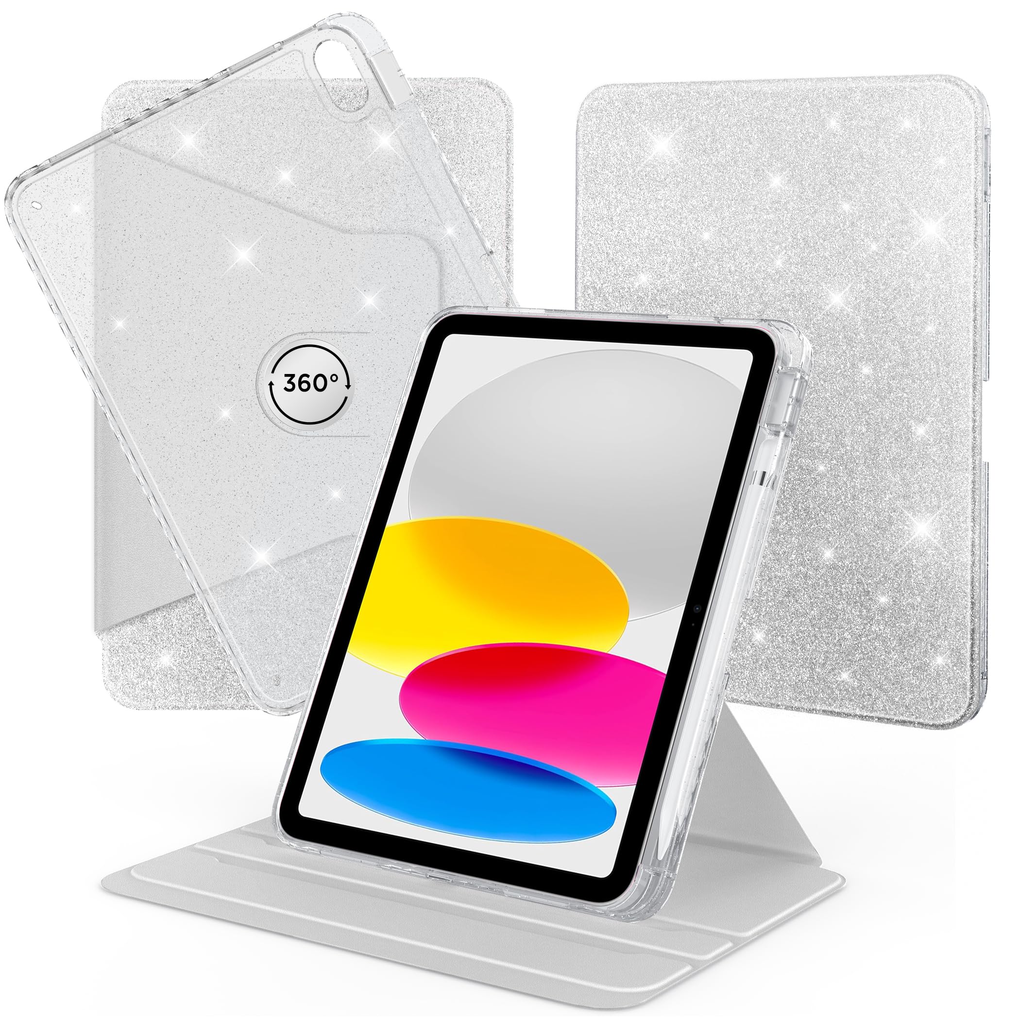 CACOE 360 Rotating Case for iPad 11/10th Gen with Pencil Holder