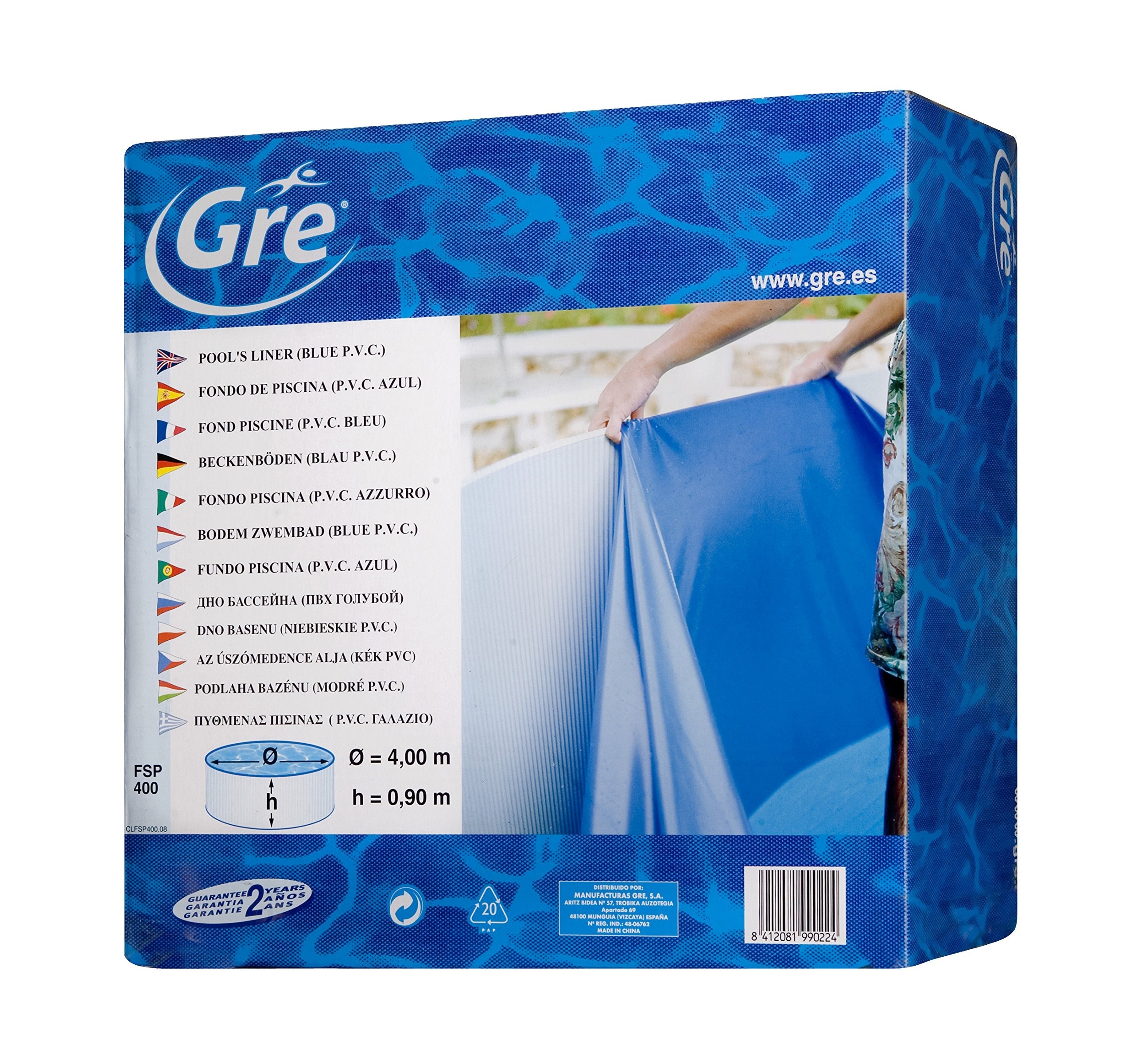 Gre Round Pool Liner - Blue PVC Liner for 300 x 65 cm Pools