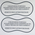 Hygiene Try On Stickers for Swimwear & Lingerie - 1000 Pack