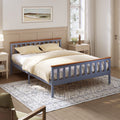 ELEGANT King Solid Wood Bed Frame with Slatted Headboard 5ft, 150x200cm - image 1