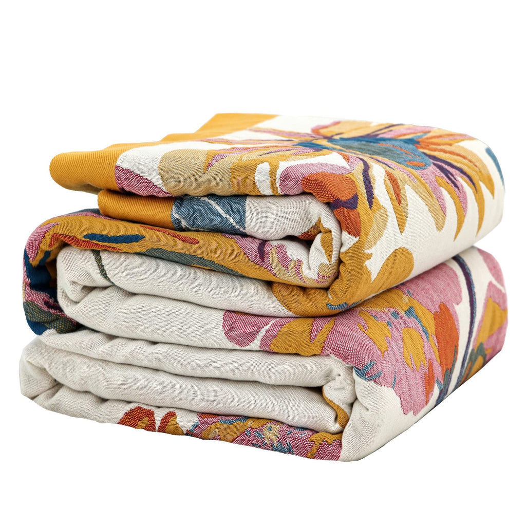 VANJOROY 100% Cotton Bohemian Throw Blanket – Soft Double-Sided Bedspread