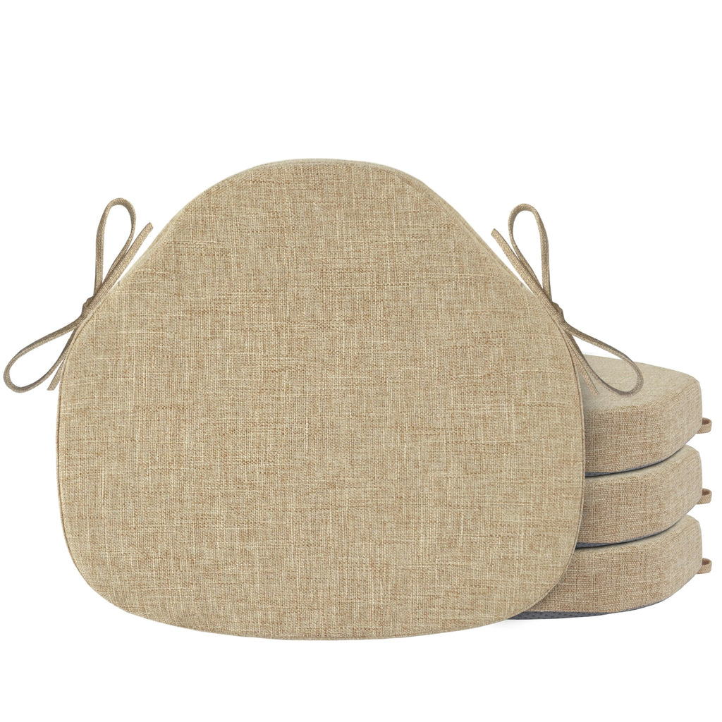OVOV Windsor Chair Cushions Set of 4 – Non-Slip Linen Dining Seat Pads