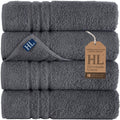 Hammam Linen Turkish Cotton Bath Towels – 4-Pack Soft Grey 27x54