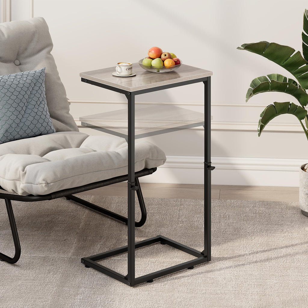 Vagusicc C-Shaped Side Table, Adjustable Height 45-85cm Sofa Side Tables, Small Side Table for Small Spaces - image 5