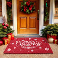 LuxUrux Merry Christmas Coir Door Mat – Non-Slip Outdoor Entryway Rug