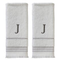 SKL Home Hand Towel Set, J, Cotton, White, 16x26