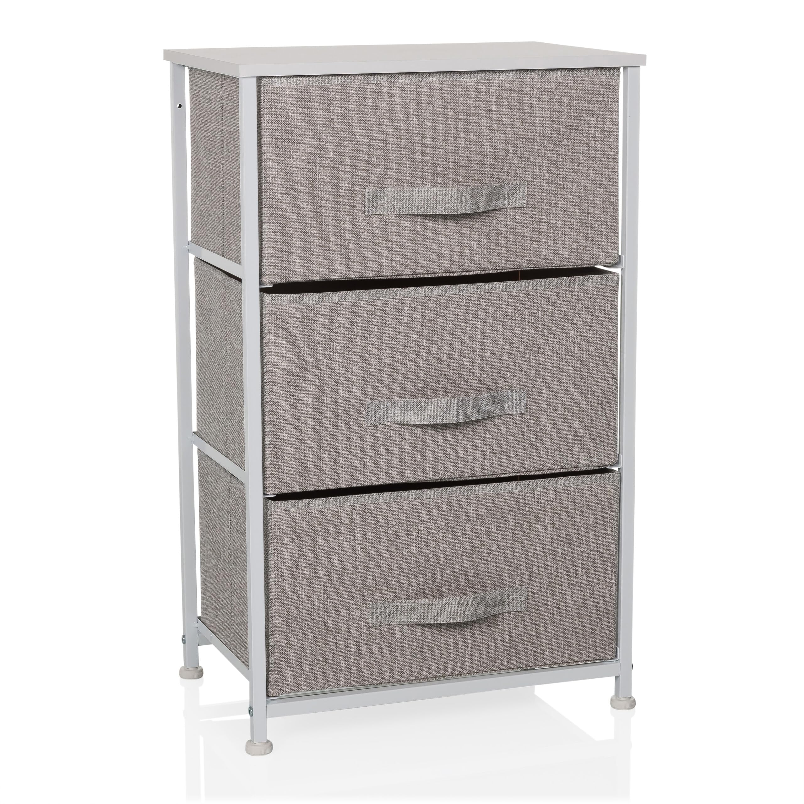 hjh LIVING FOLDRESS M Chest of Drawers – 3 Fabric Drawers & Metal Frame