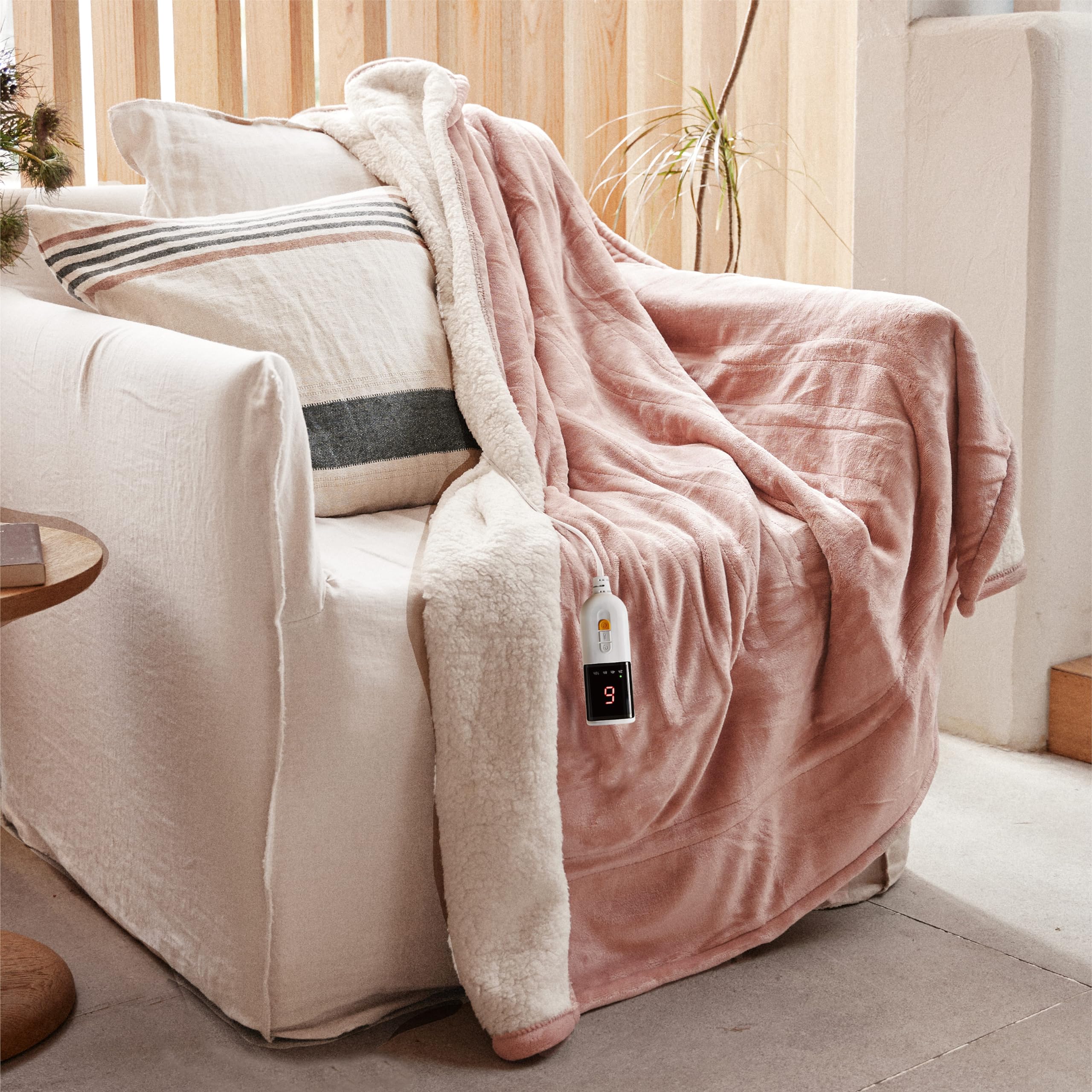 GOTCOZY Heated Blanket Electric Throw – Silky Plush 130x160cm (Green)