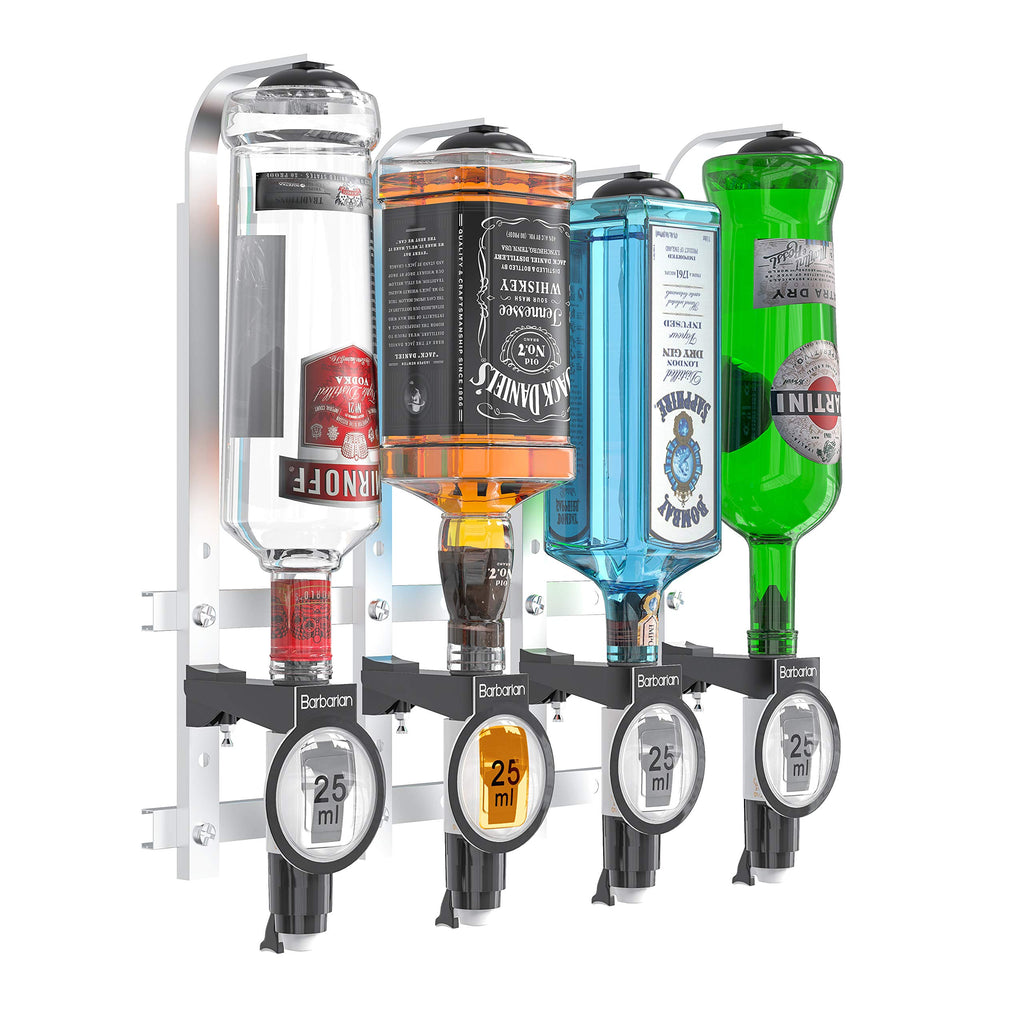 Barbarian 4 Bottle Spirit Optics | Wall Mounted Bar Butler Dispenser