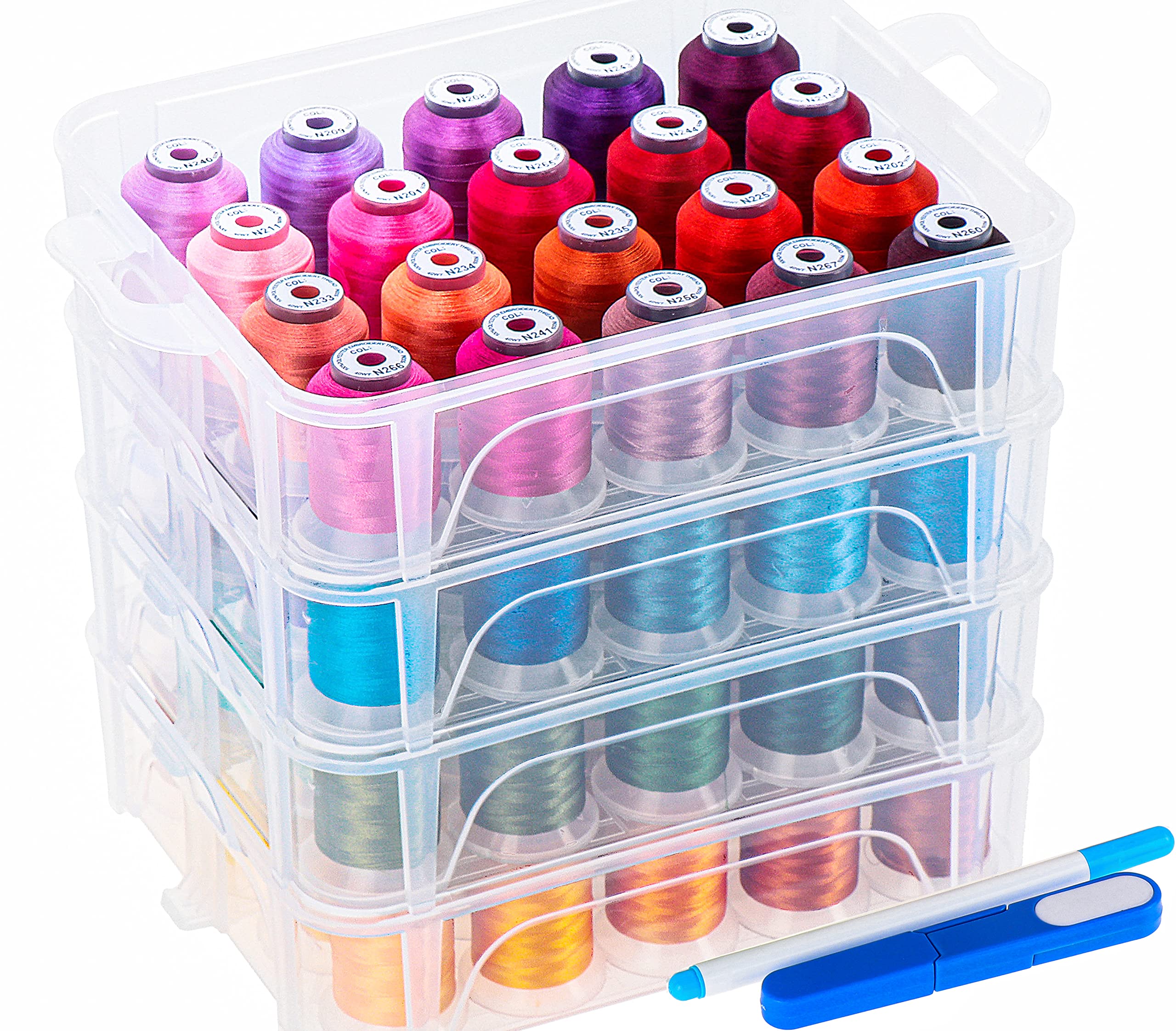New brothread 80 Spools Polyester Embroidery Thread with Storage Box