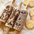 Mini Embossed Rolling Pin Set – 3 Piece Beech Wood Cookie Roller