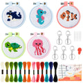 WATINC Kids Cross Stitch Kit – Beginner Sea Animal Embroidery Set