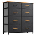 YITAHOME 8-Drawer Fabric Dresser | Steel Frame Storage Chest - Dark Grey