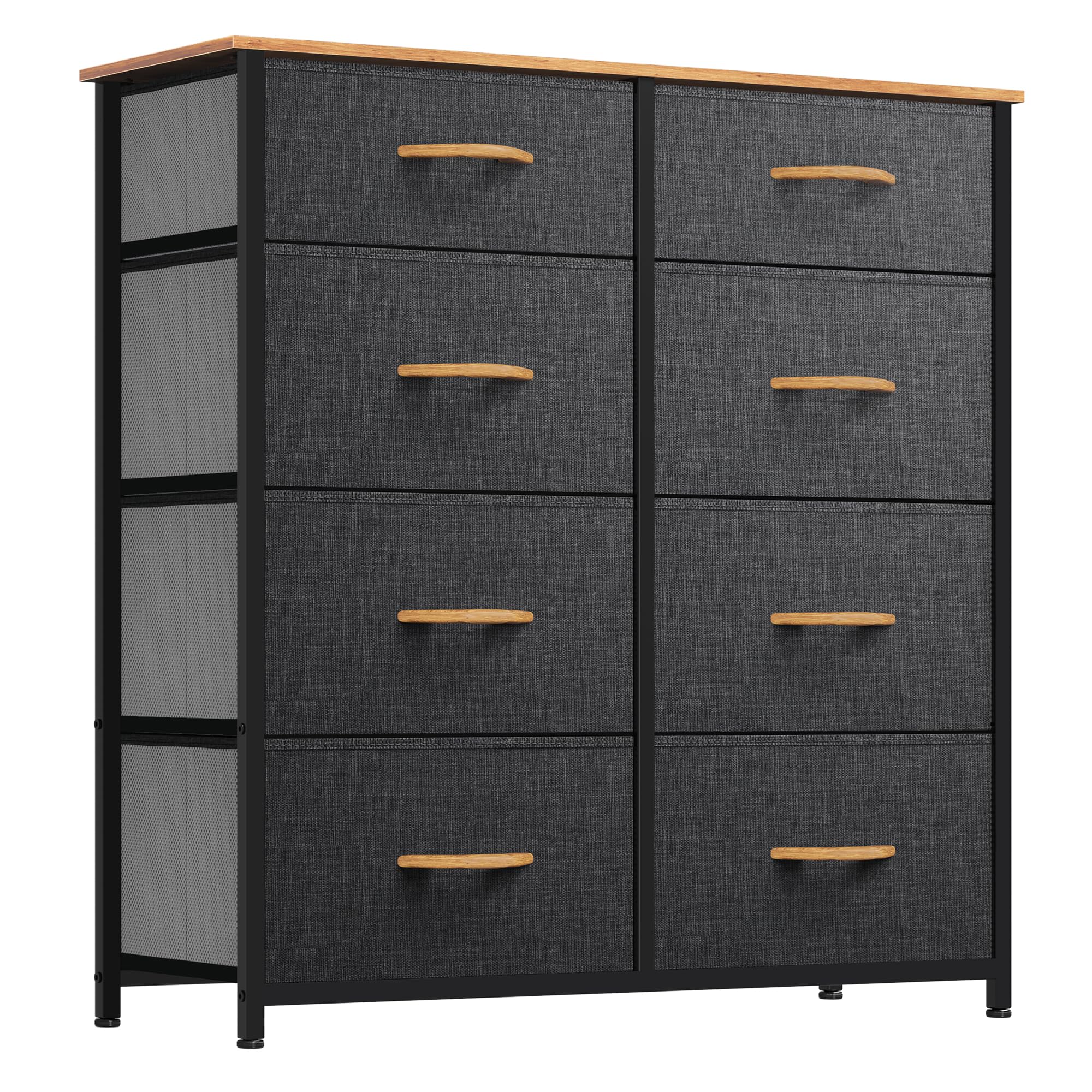 YITAHOME 8-Drawer Fabric Dresser | Steel Frame Storage Chest - Dark Grey