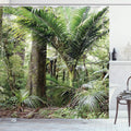 ABAKUHAUS Forest Shower Curtain | Tropical Jungle Fabric Decor | 94" x 69"