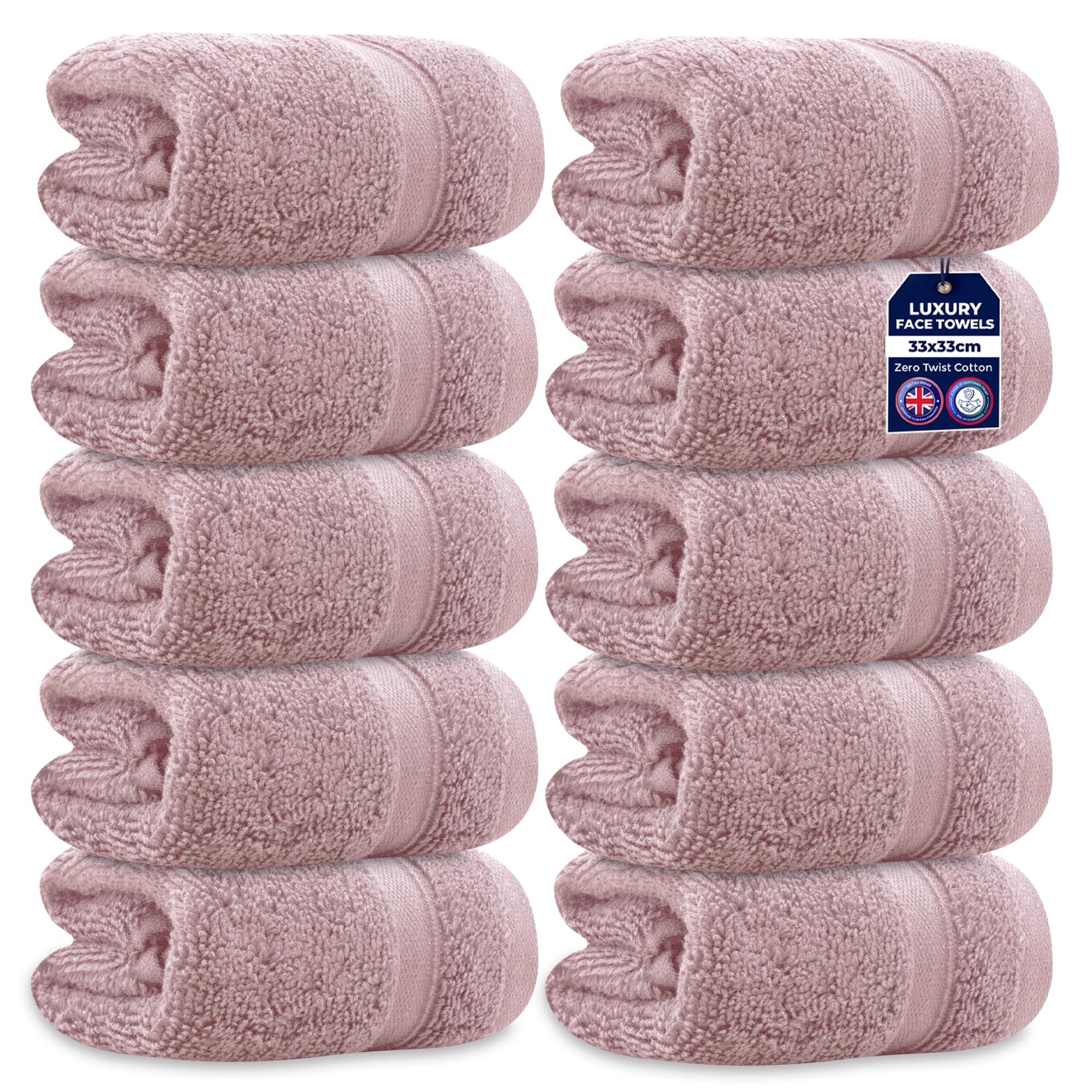 Towelogy Egyptian Cotton Face Cloths – 600 GSM Zero Twist Washcloths