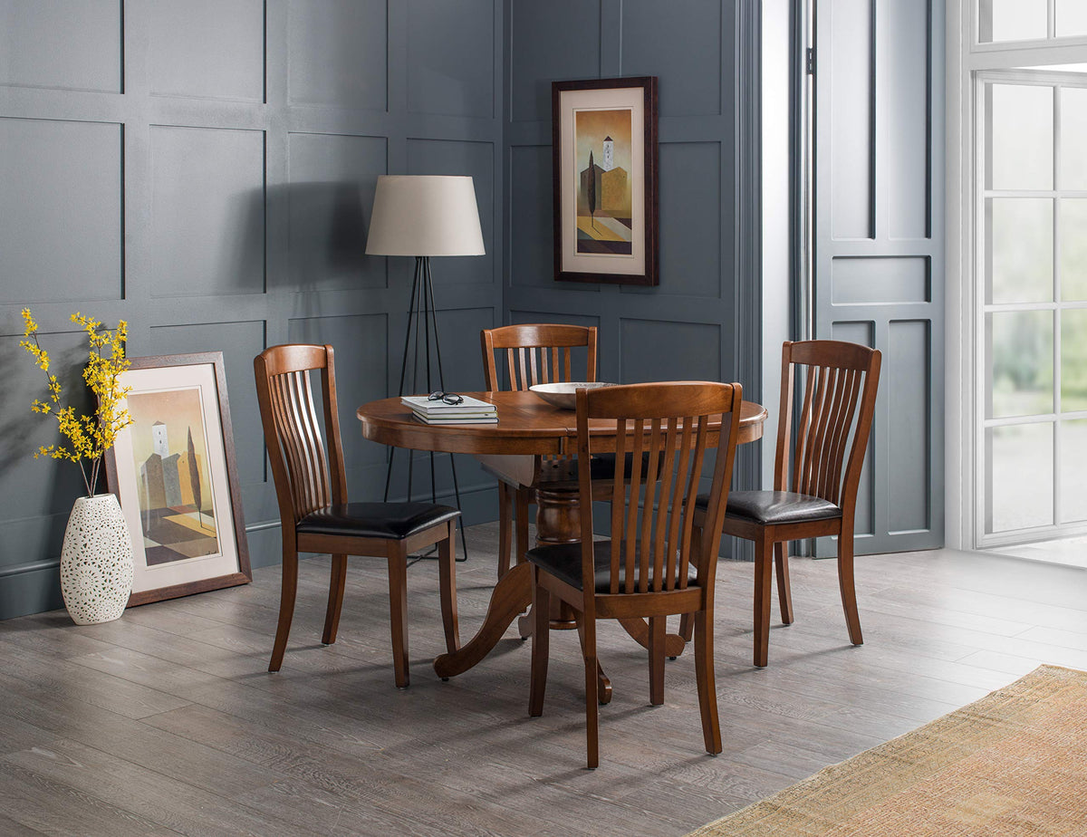 Julian Bowen Canterbury Extending Table, Mahogany - H77xW120xD90cm - image 4