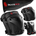 SKATEWIZ PROTECT-1 Kids Knee and Elbow Pads Set | Black, Size M