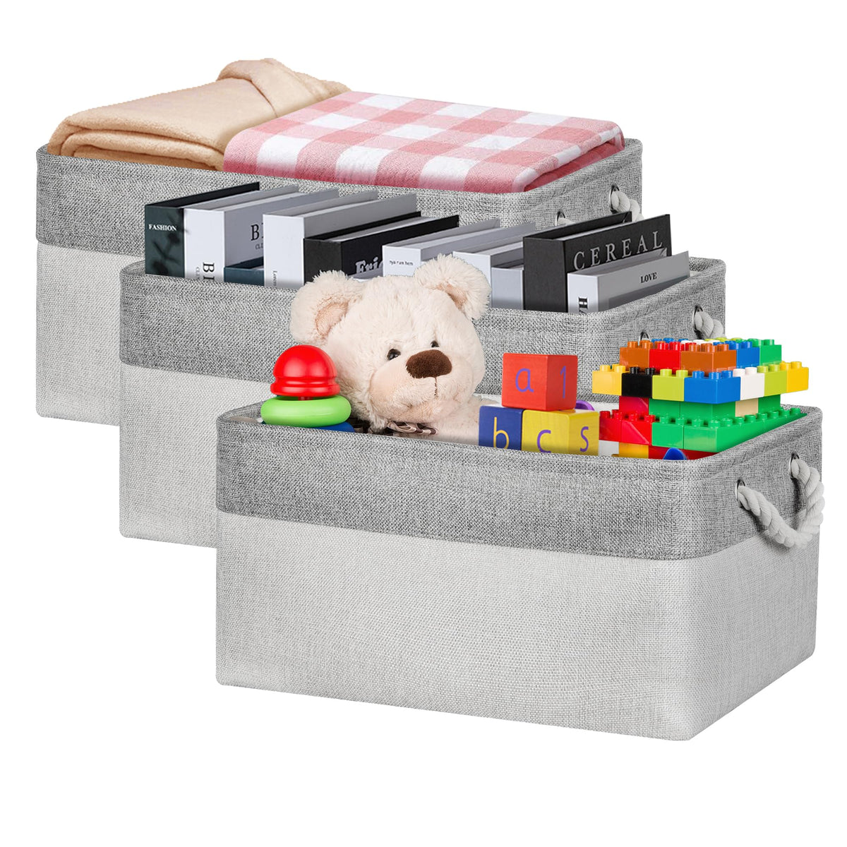 Large Storage Box, Shelf Storage Baskets with Handles, Foldable Fabric Storage Baskets Home Organizer for Shelves Wardrobes Cupboards - image 1