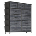 Flrrtenv 11 Drawer Fabric Dresser | Tall Storage Chest with Side Pockets