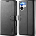 TUCCH iPhone 17 Wallet Case | RFID Blocking PU Leather Folio - Black