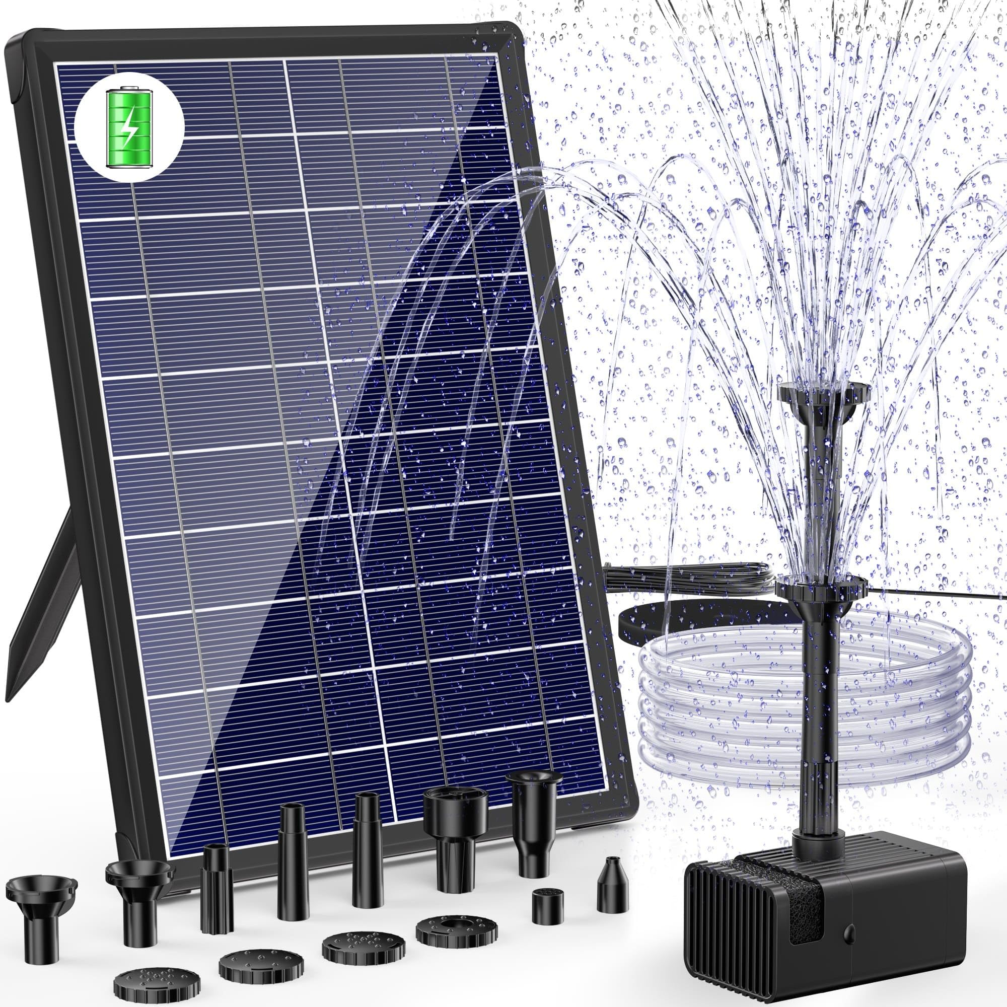Biling 7.5W Solar Water Pump with 3600mAh Battery and 10 Nozzles