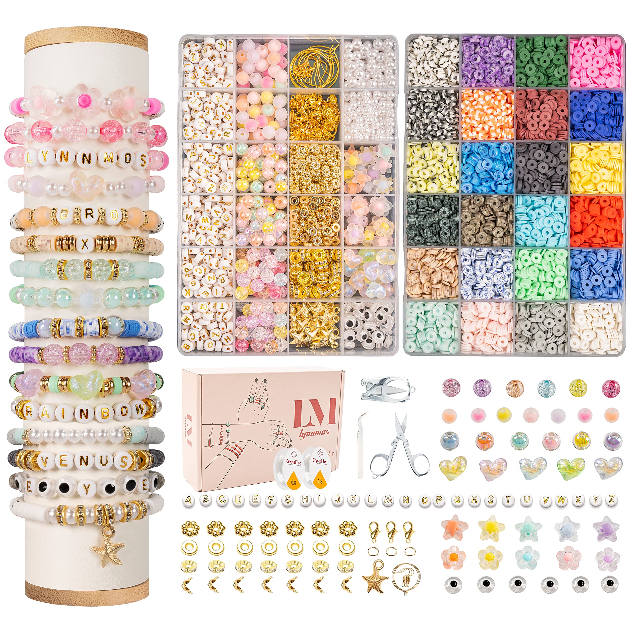 8500 Pcs Clay Beads Bracelet Making Kit | 24 Color Heishi Set