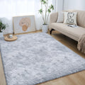 Lommegy Fluffy Grey Area Rug – 160x230cm Non-Slip Shaggy Carpet
