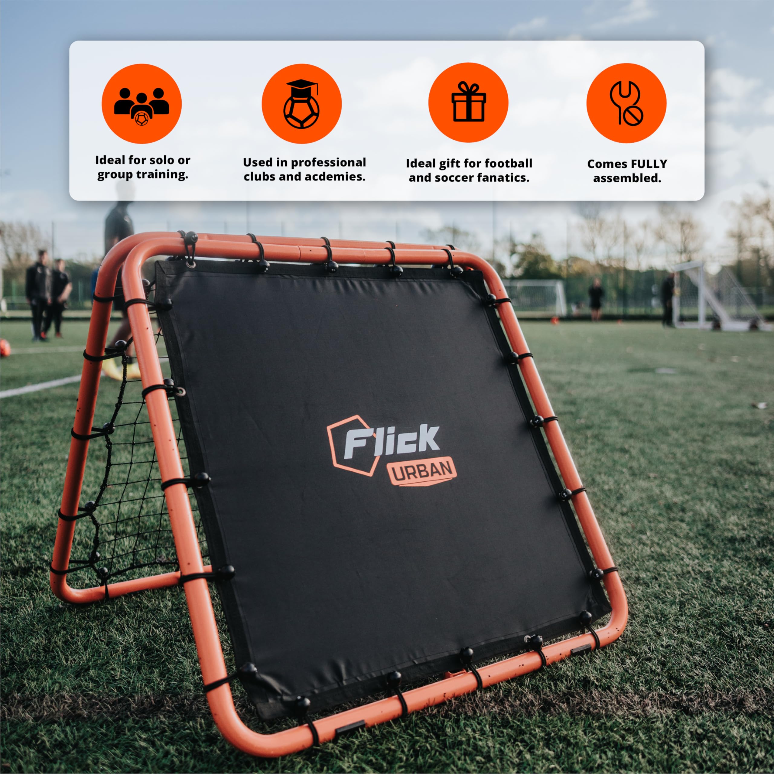 Football Flick Dual Speed Rebounder – Adjustable Double-Sided Soccer Net