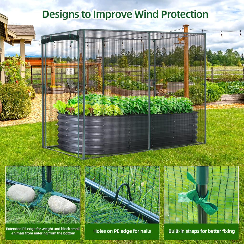 Ohuhu Fruit Cage: 2x1.2x1.6m Garden Plant Protection Tent with Zipper Door