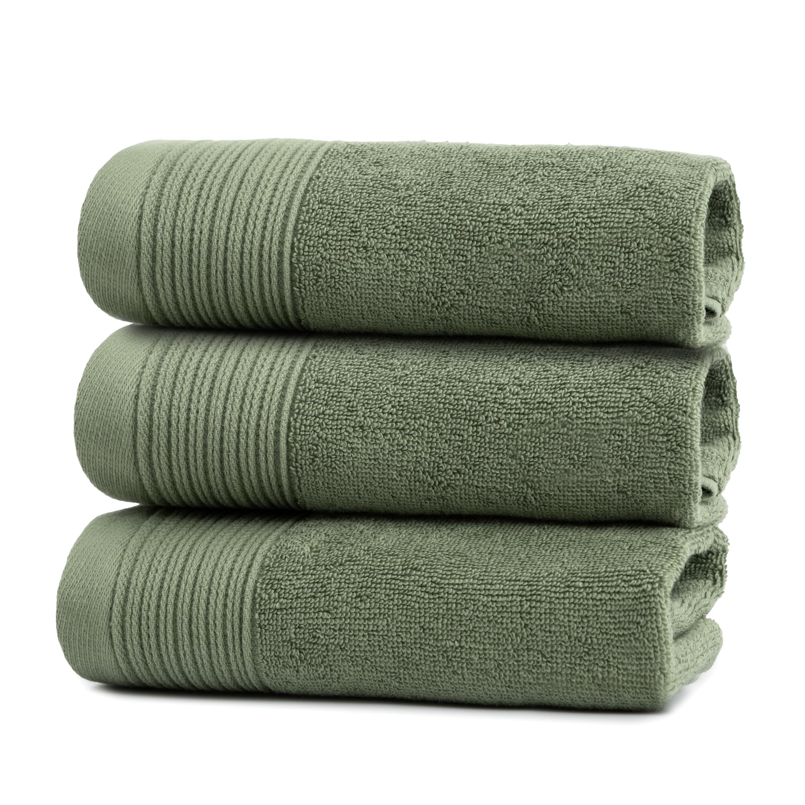 Ferò Luxury 3-Piece Cotton Bath Towel Set | 550 GSM Italian Design – Green