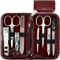 3 Swords Germany 8-Piece Manicure Pedicure Kit | Burgundy Leather Case