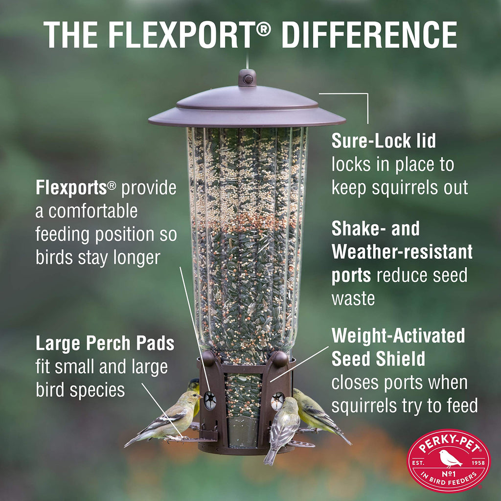 Perky-Pet Squirrel-Be-Gone Max Bird Feeder - 4lb Squirrel Proof Feeder